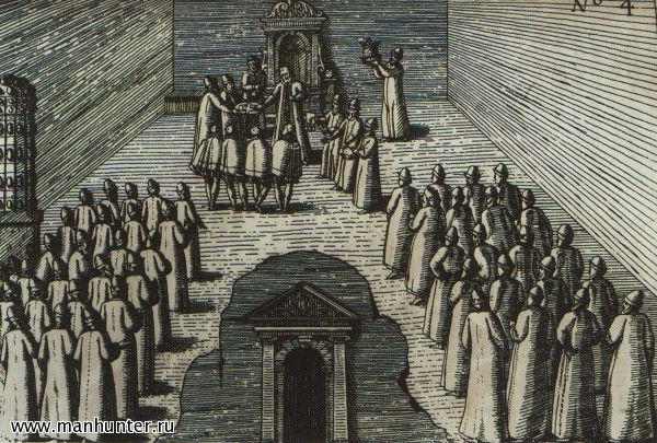 Крестоцеловальный обряд в Александровской Слободе. Гравюра из книги